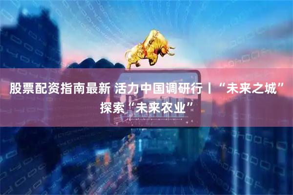 股票配资指南最新 活力中国调研行丨“未来之城”探索“未来农业”